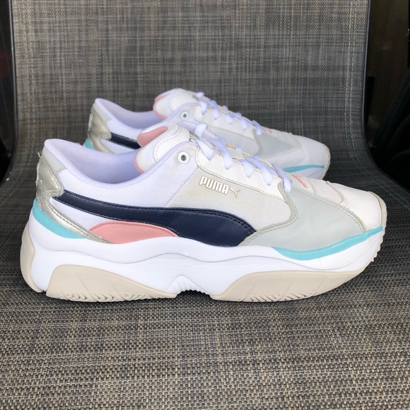 Puma Shoes - Puma Women’s Storm.Y Metallic 'Peacoat' White Multi Trainers Shoes size 7.5